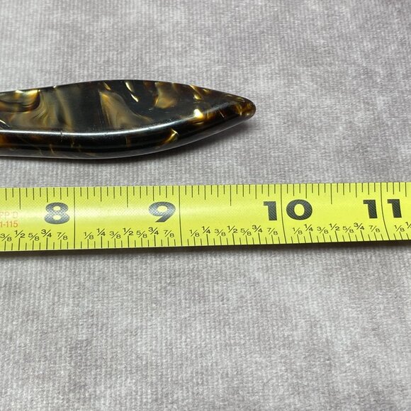 Vintage Stainless Steel Salad Servers With Faux Tortoiseshell Handles 10" - Picture 5 of 9